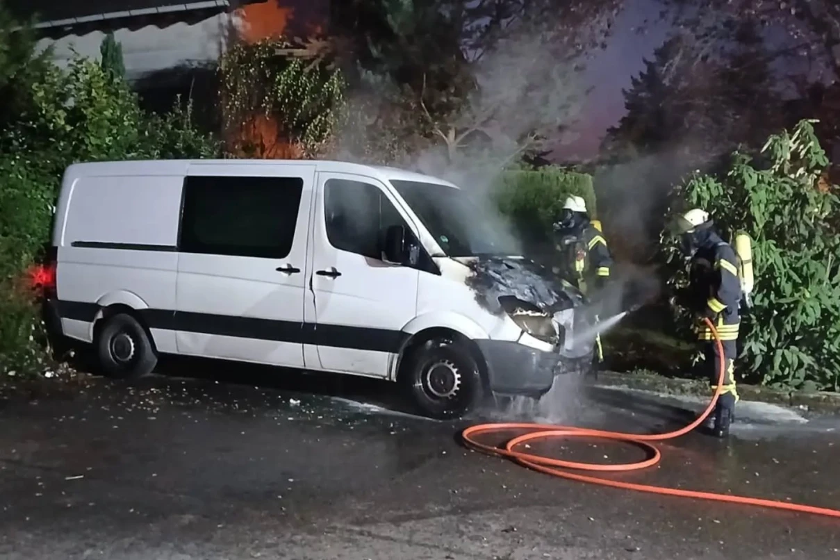 Sprinter van fire in Gorxheimertal: Police investigating arson