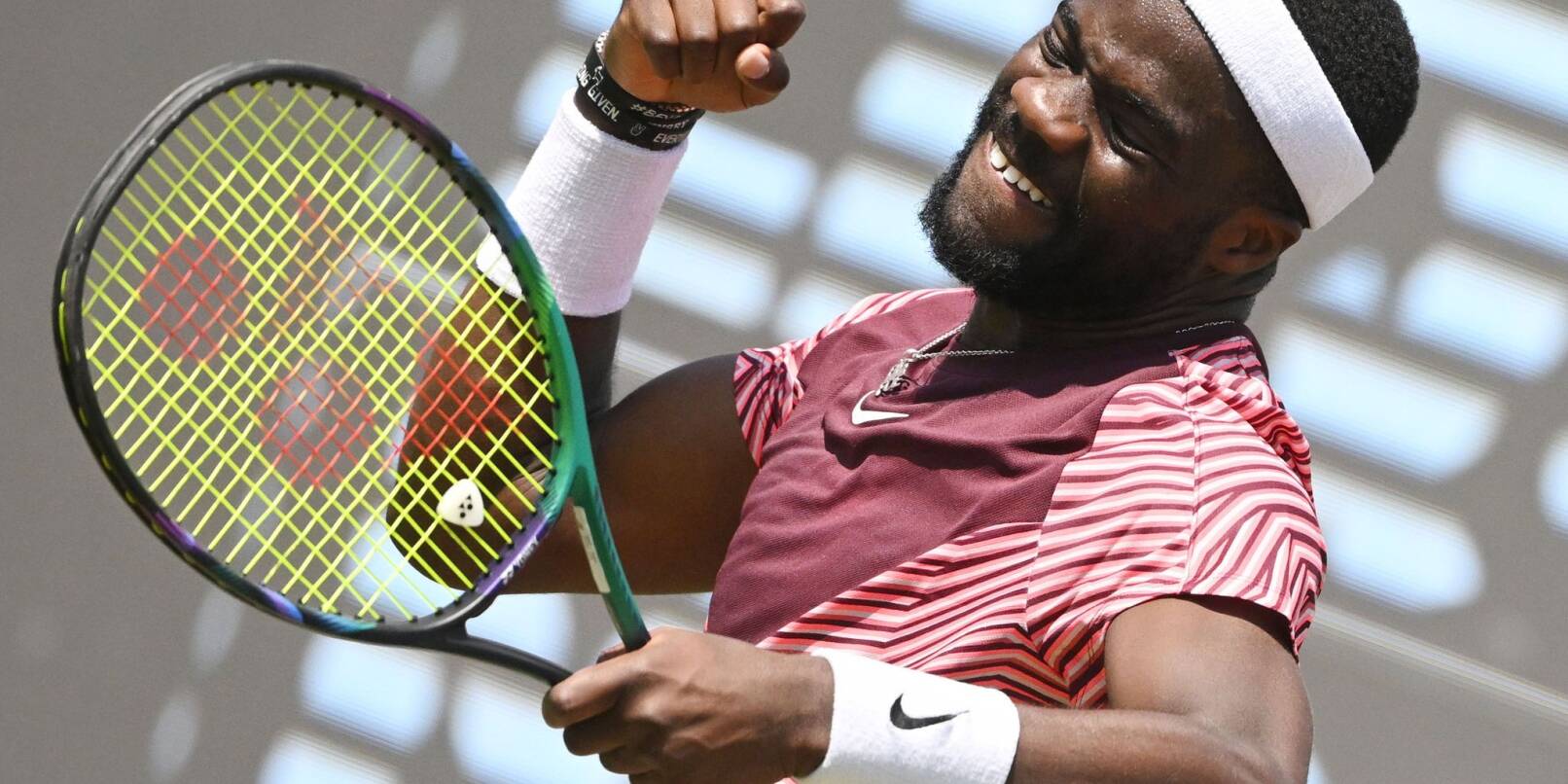 Frances Tiafoe reagiert. Frances Tiafoe reagiert.