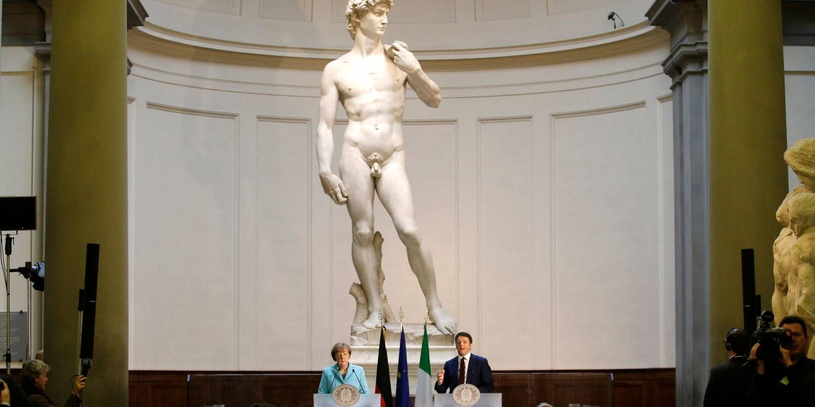Michelangelos David-Statue sorgt für Diskussionen.
