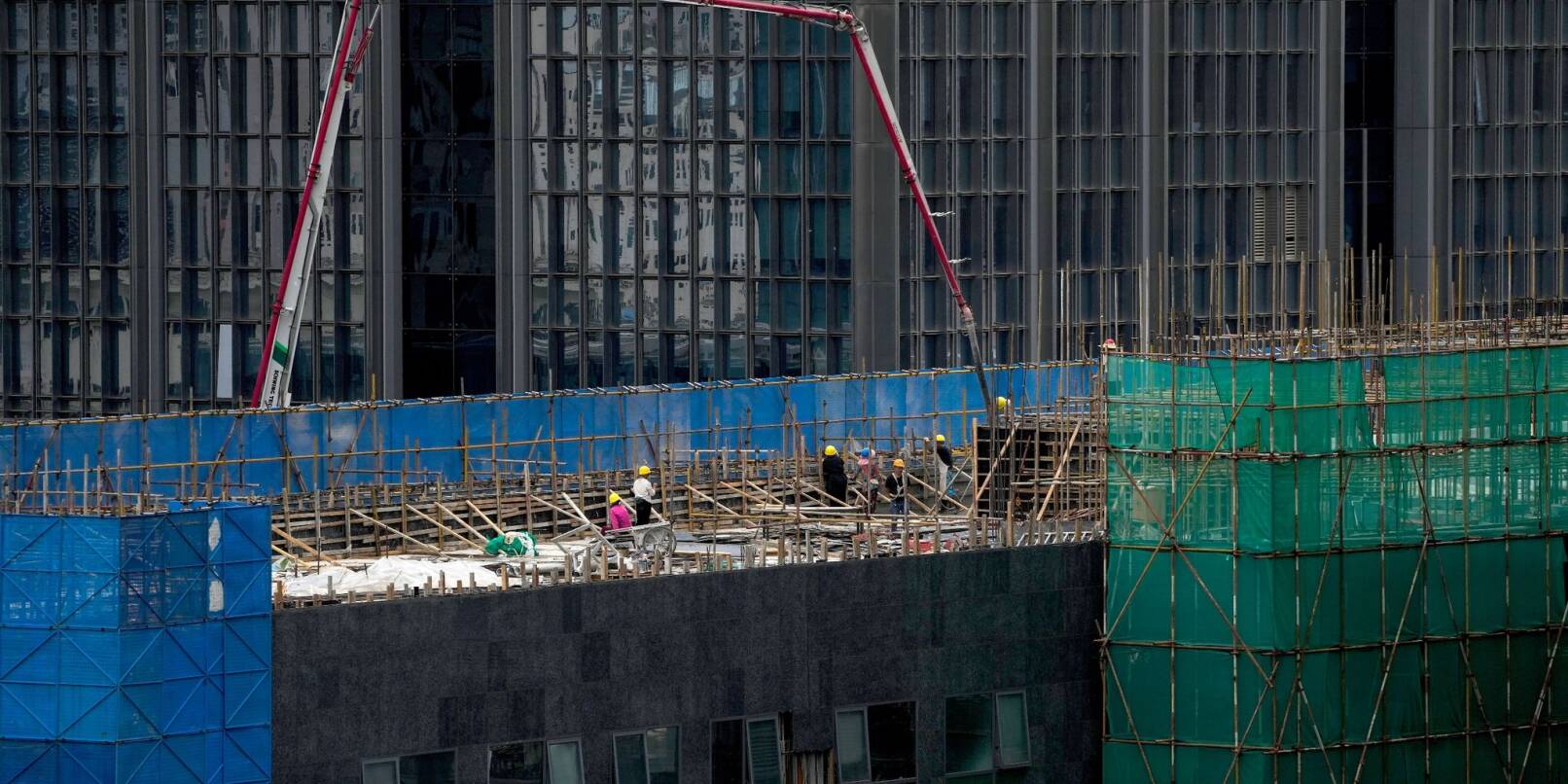 Bau eines Bürogebäudes in Peking.