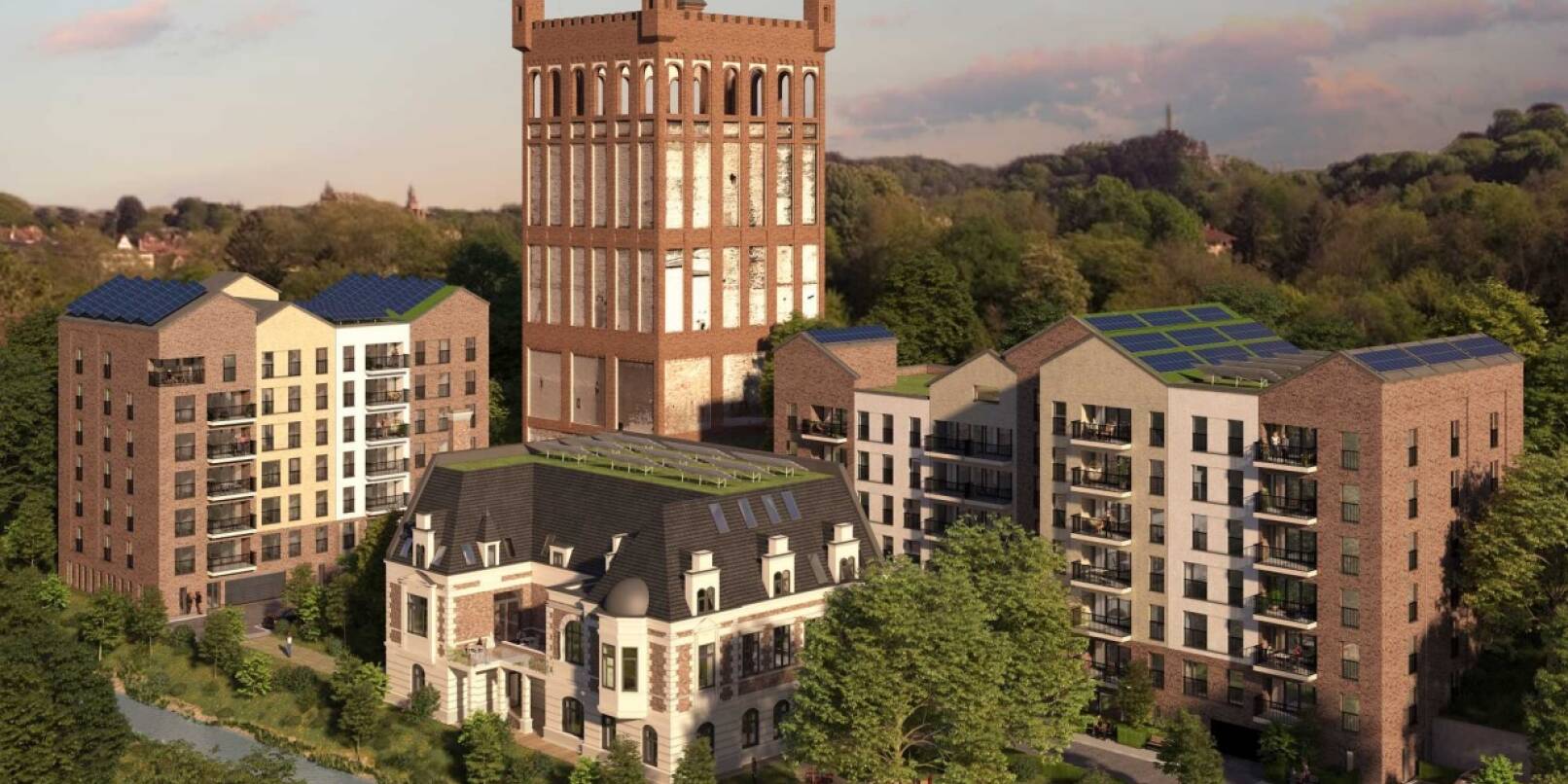 So sieht die aktualisierte Ansicht für das Wohnungsbaukonzept der Hildebrandschen Mühle aus. Die Planungen wurden nur leicht modifiziert, um der geänderten Nutzung Rechnung zu tragen. So sieht die aktualisierte Ansicht für das Wohnungsbaukonzept der Hildebrandschen Mühle aus. Die Planungen wurden nur leicht modifiziert, um der geänderten Nutzung Rechnung zu tragen.