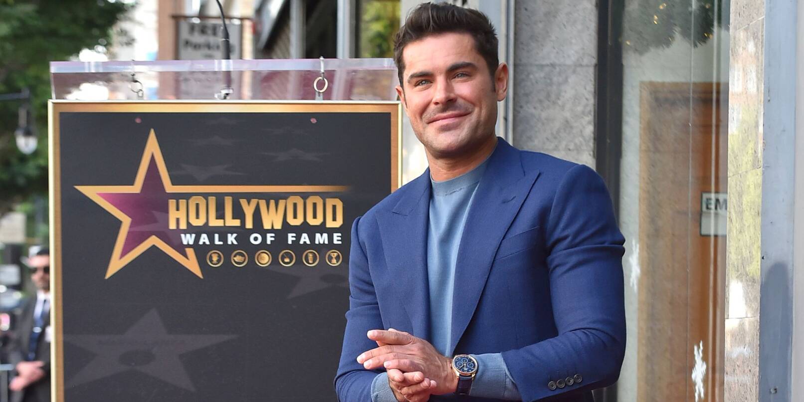 Schauspieler Zac Efron auf dem Hollywood Walk of Fame. Schauspieler Zac Efron auf dem Hollywood Walk of Fame.