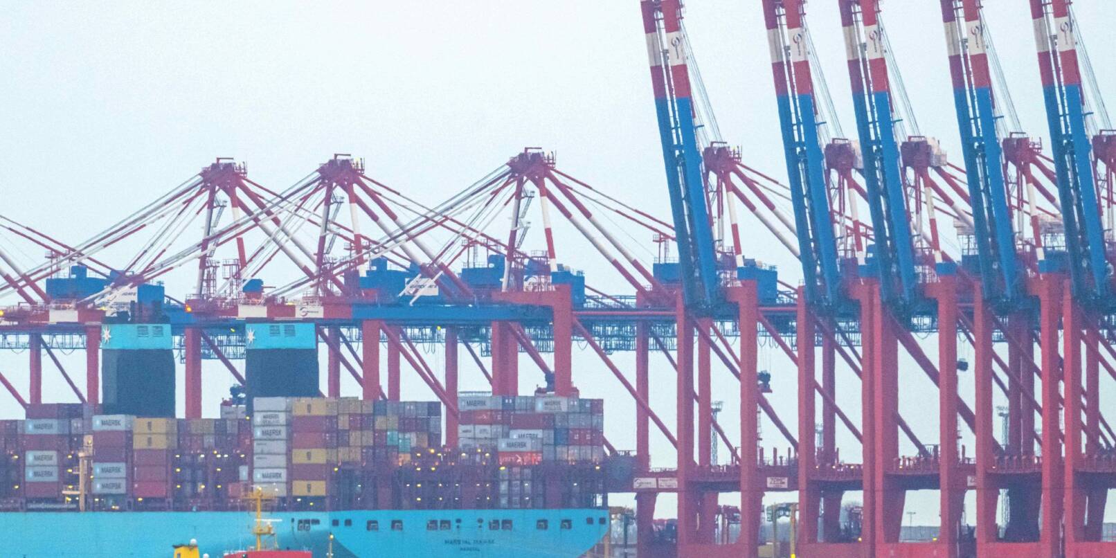 Schiffe liegen am Container-Terminal in Bremerhaven. Sentix hat die Konjunkturstimmung der Wirtschaft erfasst.