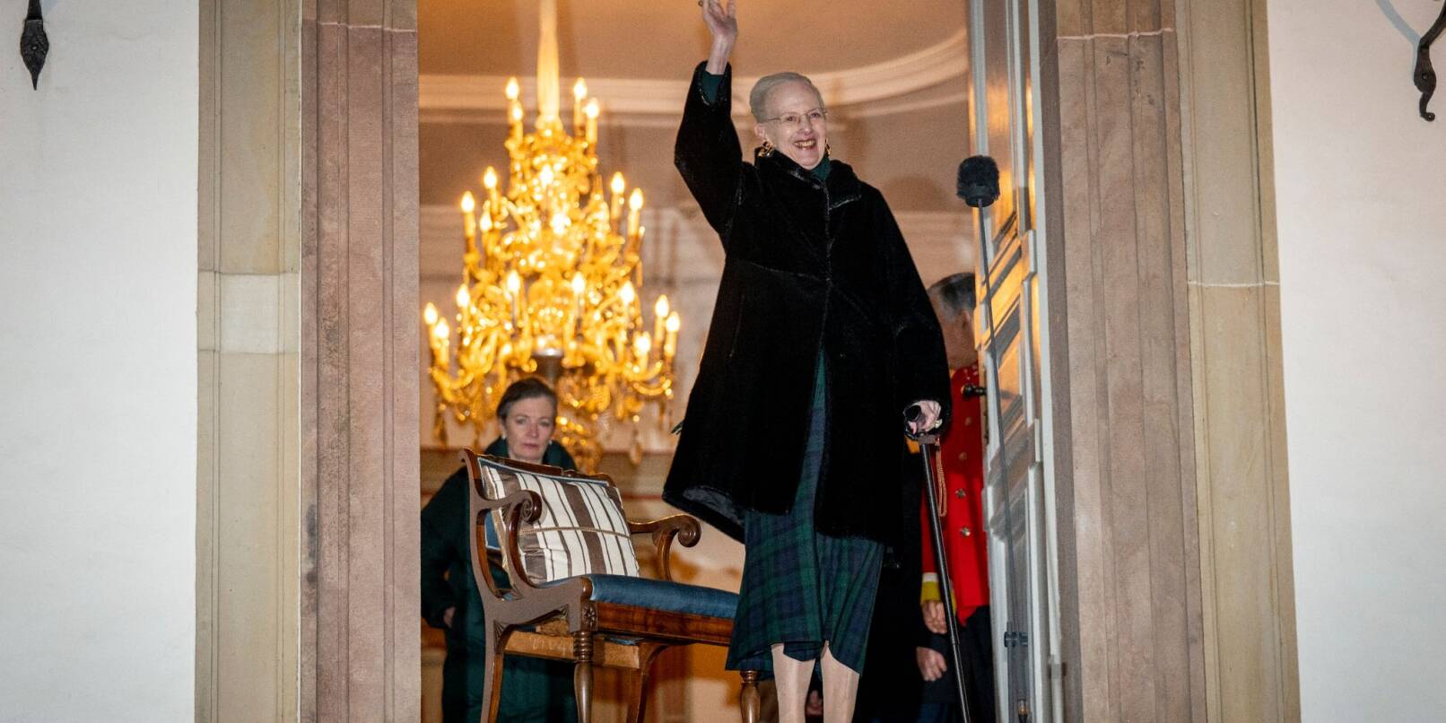 Dänemarks Königin Margrethe II. in Schloss Fredensborg. Es ist der erste öffentliche Auftritt für sie seit ihrer Rückenoperation.