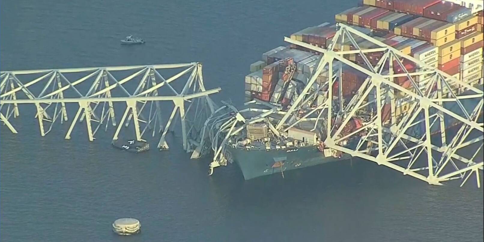 Die Francis Scott Key Bridge ist nach der Kollission mit Containerschiff «Dali» eingestürzt. Die Brücke ist mehr als 2,5 Kilometer lang.