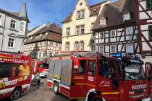 Feuerwehreinsatz auf dem Marktplatz in Weinheim und im Miramar
