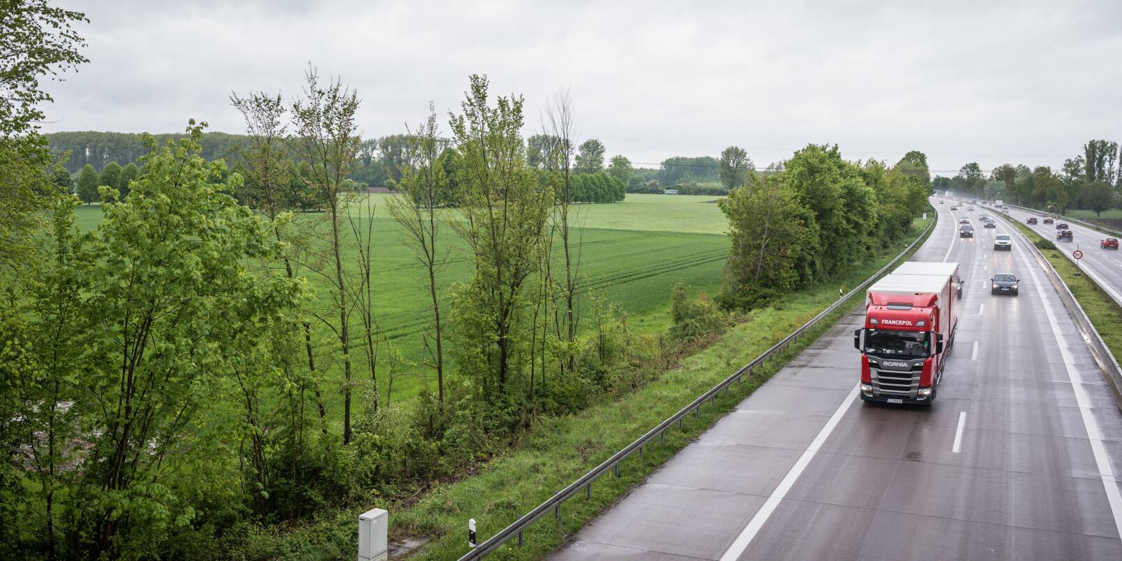 Die Wiesenlandschaft wsestlich der A 5 in Laudenbach wird sich bald verändern: Dort sollen 13 000 Solarmodule aufgestellt werden.