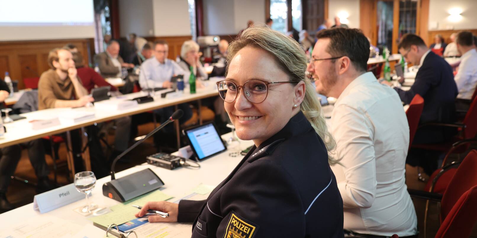 Polizeirevierleiterin Dagmar Pfeil und stellte die Kriminalstatistik 2023 im Rathaus vor.