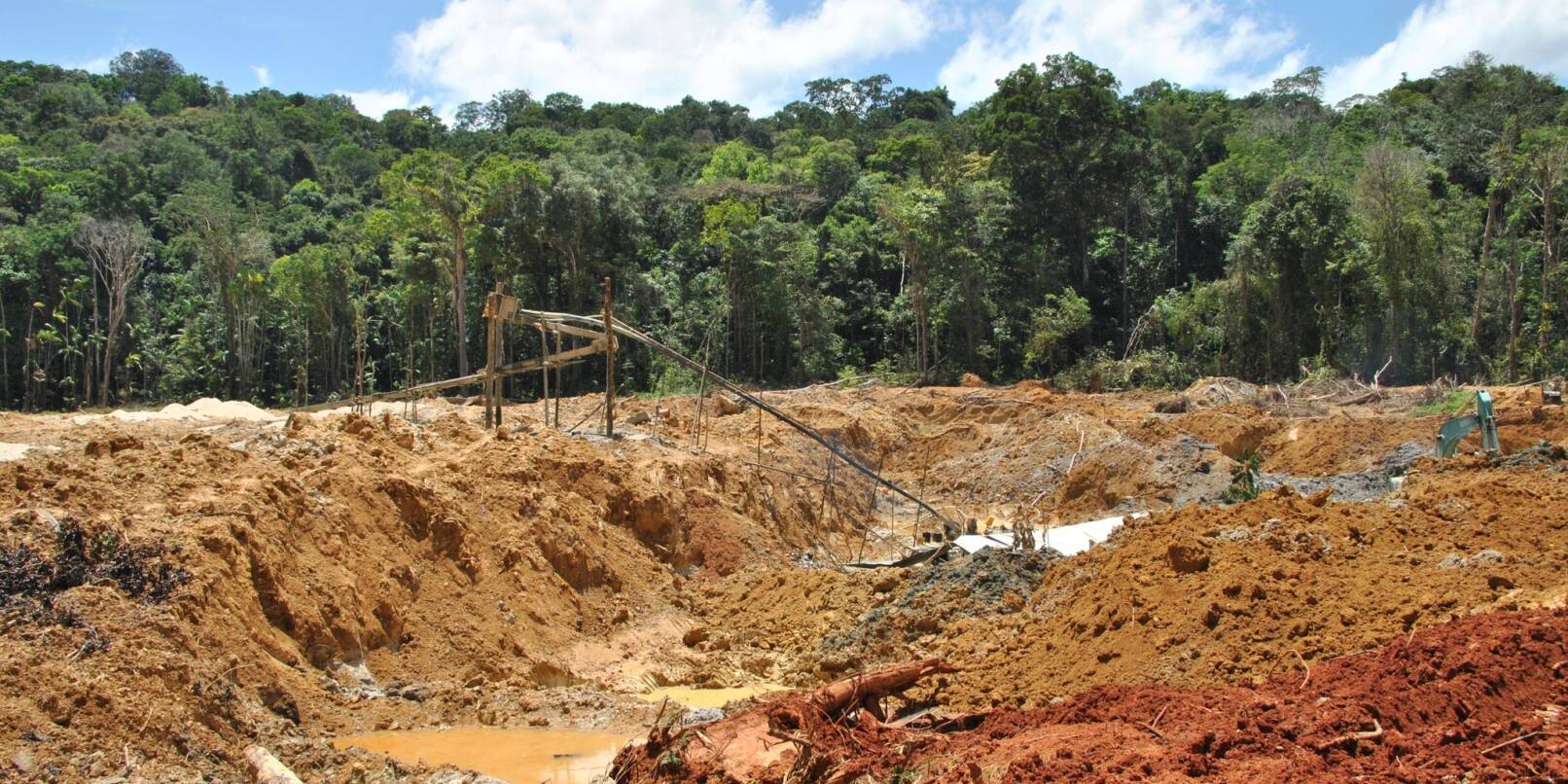 Eine Goldmine bei Antonino im Südosten Surinames.