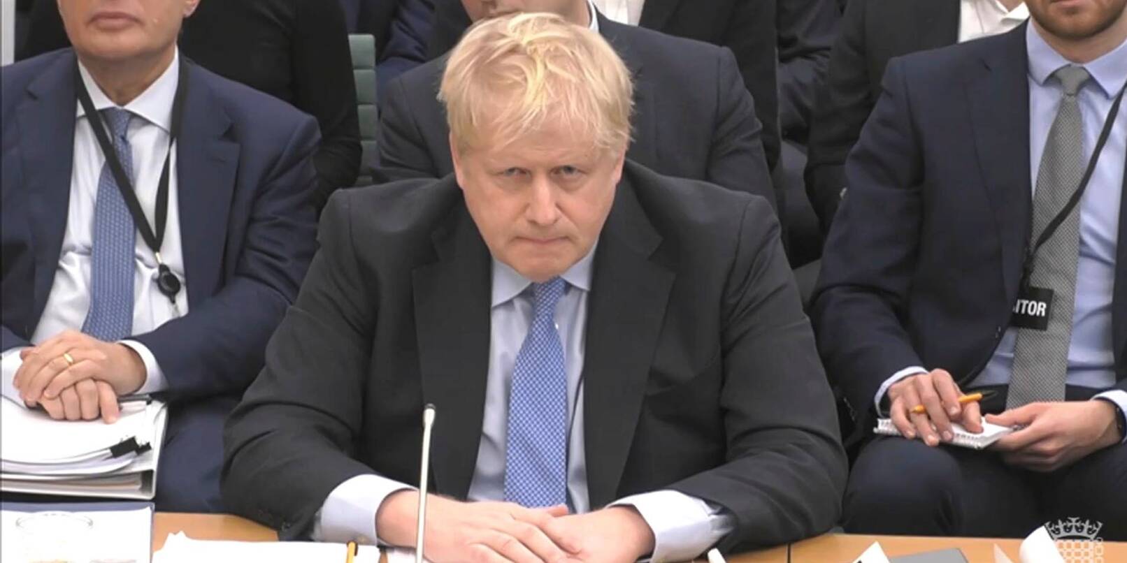 Ex-Premier Boris Johnson sagt vor dem Privilegienausschuss des Unterhauses in London aus.