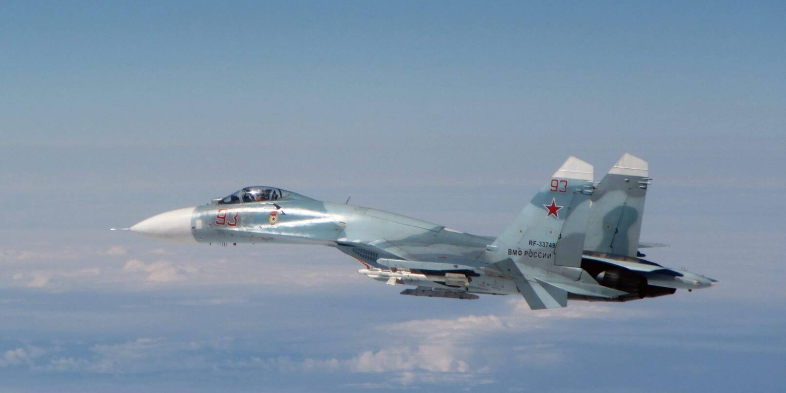 Eine russischer Kampfjet, der am 17. Mai 2016 von der Royal Air Force über Nato-Gebiet in der Nähe von Estland abgefangen wurde (Archivbild).