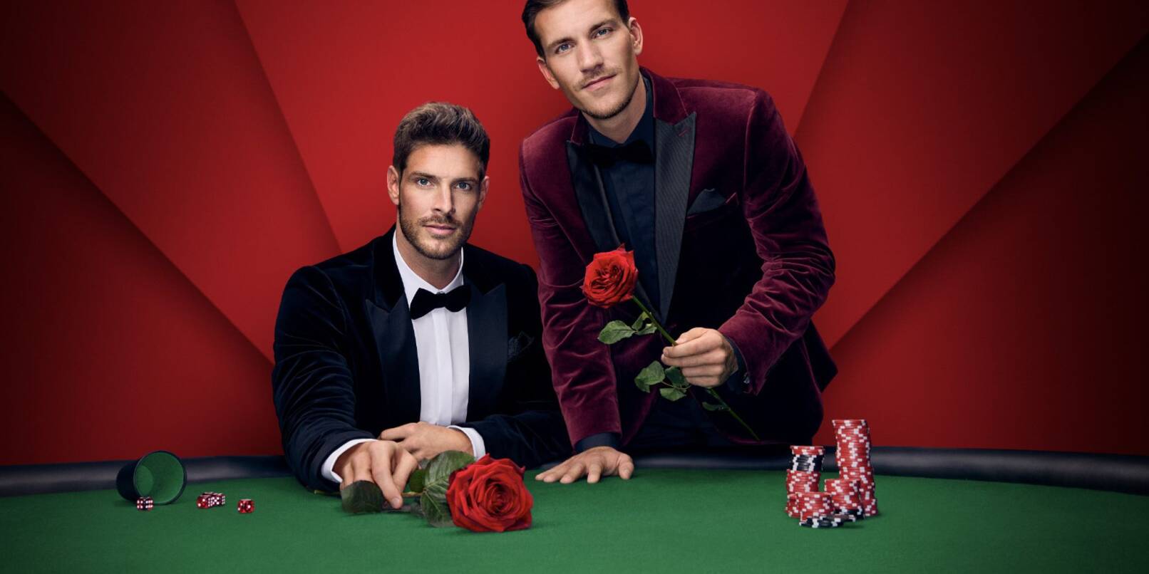 Sie verteilen bald die Rosen auf RTL: der Kölner Versicherungsfachmann Martin Braun und der Berliner Fotograf Felix Stein. (Handout) Sie verteilen bald die Rosen auf RTL: der Kölner Versicherungsfachmann Martin Braun und der Berliner Fotograf Felix Stein. (Handout)