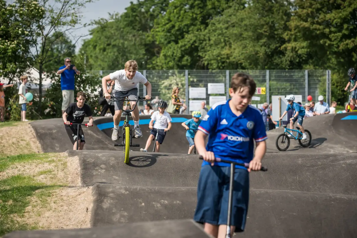 Weinheim: Inauguration of the new pump track facility on Karlsruher Straße
