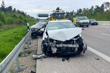 Unfall mit mehreren Fahrzeugen auf A5: Vier Verletzte
