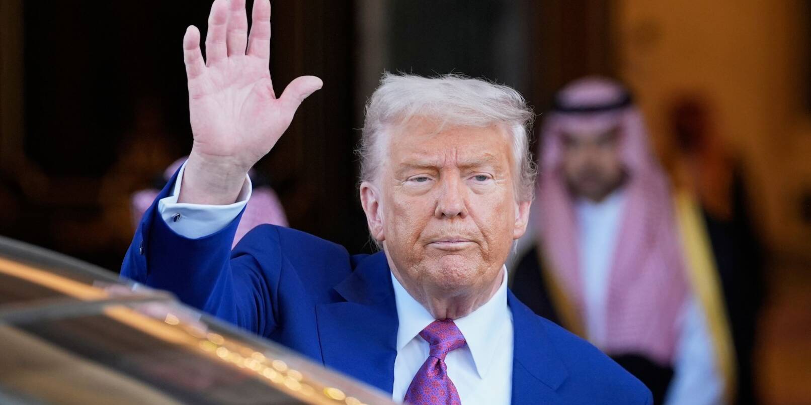 «Viel Glück, Syrien», sagte Trump in Riad. «Viel Glück, Syrien», sagte Trump in Riad.