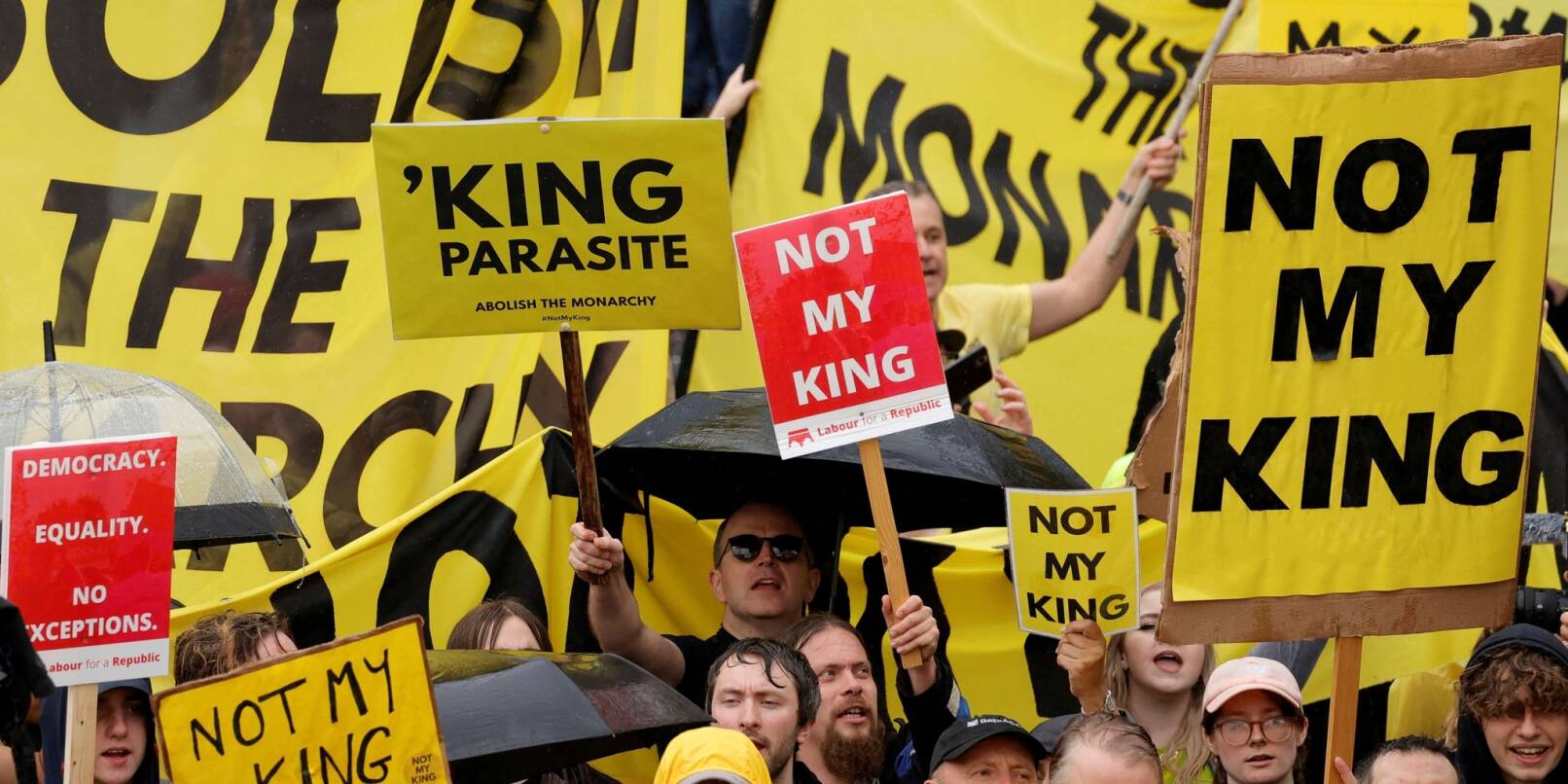 In Großbritannien gibt es nicht nur Monarchie-Fans: «Not my king» ist das Motto einer Protestaktion am Tag der Krönung.